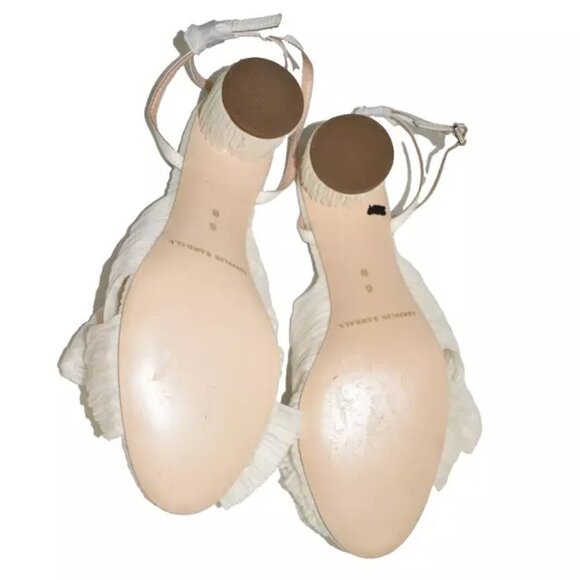 $380 Loeffler Randall Dahlia BOW Ankle Strap Knotted Sandal PEARL 6 (DB38) - Picture 6 of 7